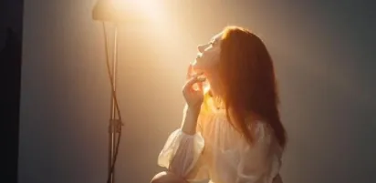 Cinematic lighting setup in studio